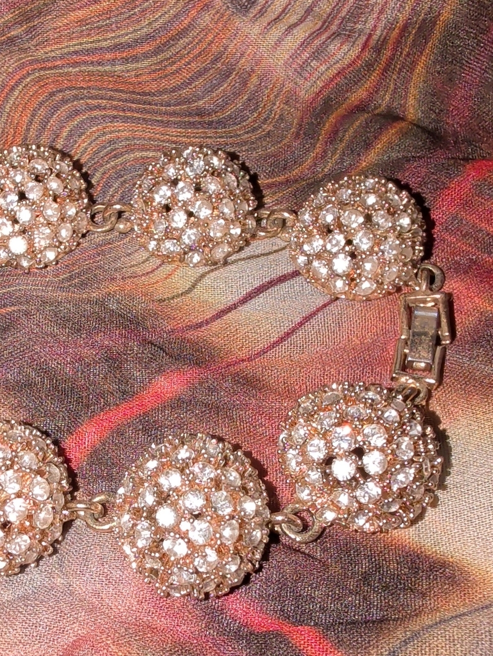 Sparkling Gold-Tone Crystal Ball Link Necklace